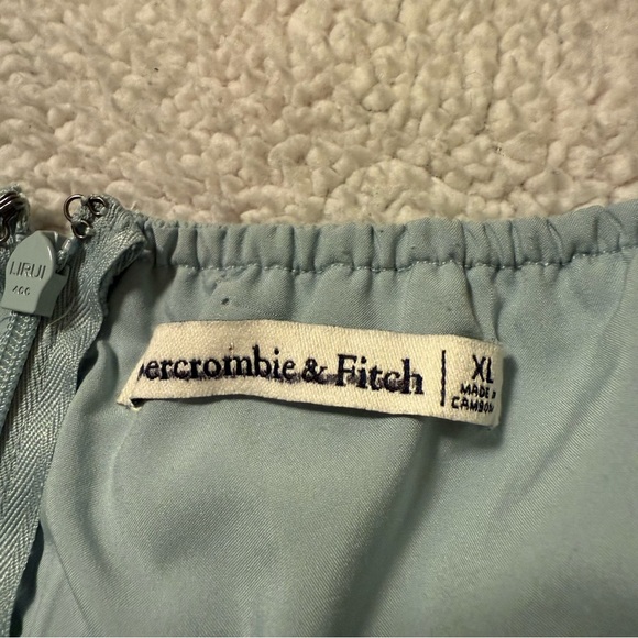 Abercrombie & Fitch Light Blue Sweetheart Neck Puff Babydoll Mini Dress A&F - Picture 11 of 13